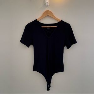 American Eagle Ribbed Black Body Suit